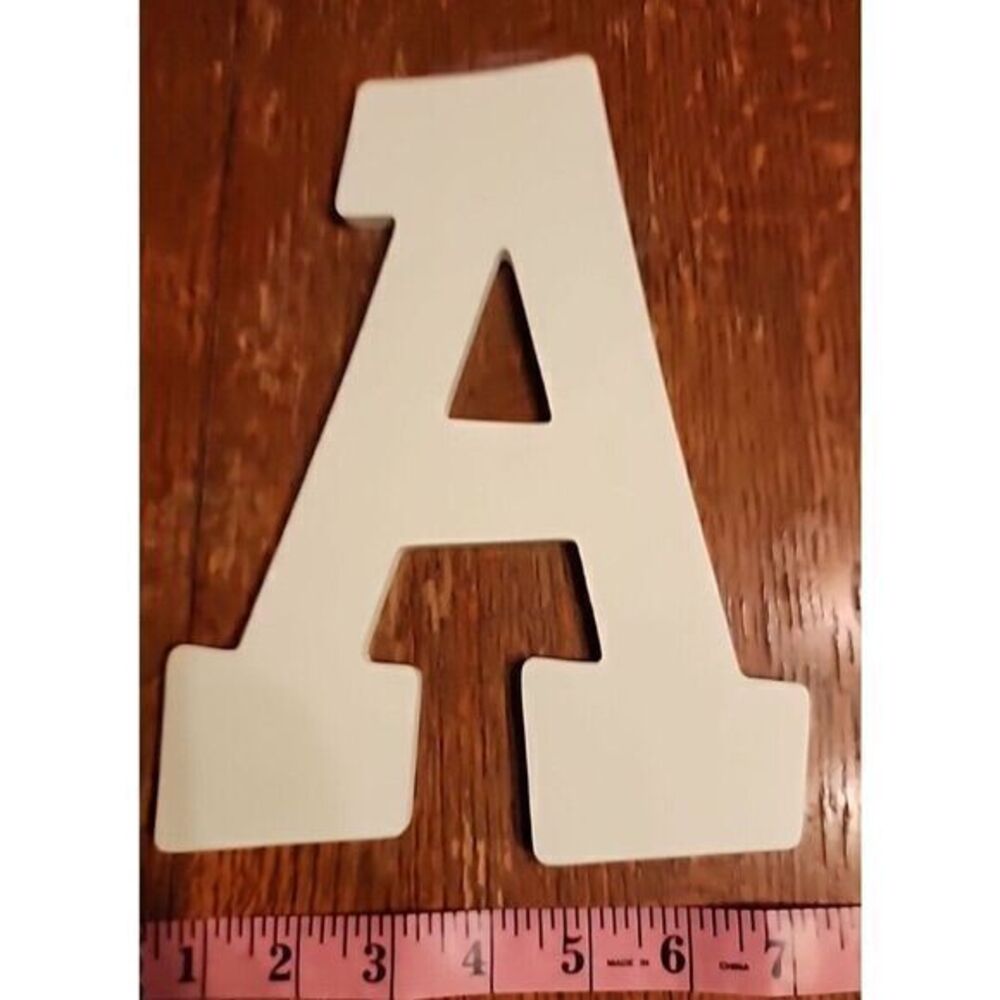 White Wood Letters 6 Inch, Wood Letters for DIY, Party Projects (A)
